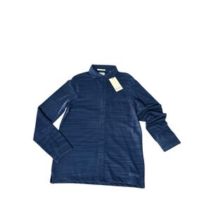 Scotch & Soda Shirt Men's Small‎ Ink Blue Long Sleeve Space Dyed Button Up NEW